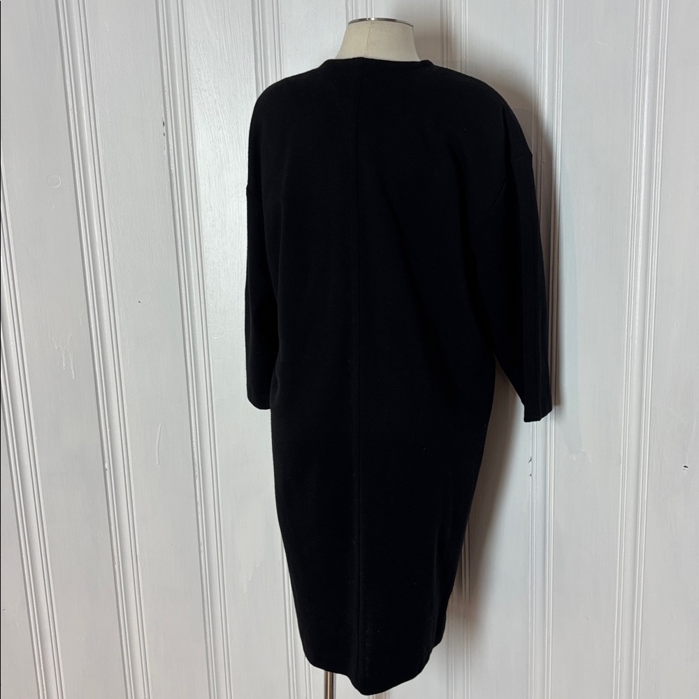 Adrienne Vittadini Black Long Sleeve Knit Dress with Gold Buttons - Picture 4 of 7